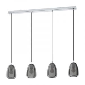 Chrom Pendelleuchte Rauchglas, Fredericus