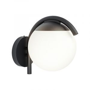 Schwarze moderne Außenleuchte Stahl, Lynne, IP44
