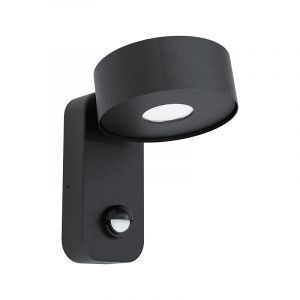 Schwarze moderne Außen Wandleuchte mit Bewegungsmelder Stahl, Liliana, 6W, 3000K LED, IP44