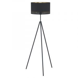 Schwarze moderne Stativlampe Stahl, Niko, mit Schalter