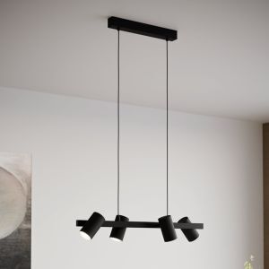 Schwarze moderne Pendelleuchte Stahl, Patrice