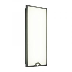 Schwarze moderne Außen Wandleuchte mit Bewegungsmelder Stahl, Lydian, 18,5W, 3000K LED, IP44
