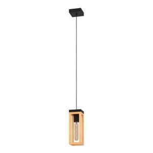 Holz Pendelleuchte Braun, Jasmina, mit Schalter