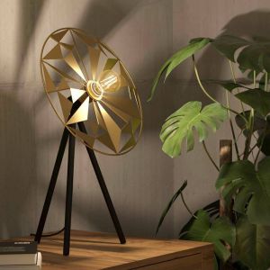 Goldene retro Tischleuchte Aluminium, Thiemen, mit Schalter