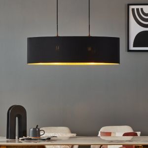 Schwarze moderne Pendelleuchte Stoff, Kelsey
