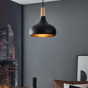 Schwarze Pendelleuchte Aluminium, Tjebbe