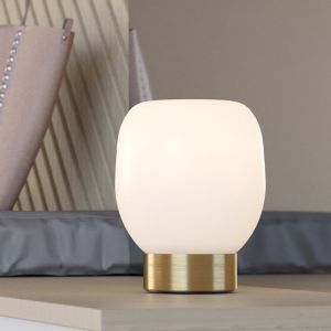 Weiße design Tischleuchte Glas, Jeannine, mit Schalter