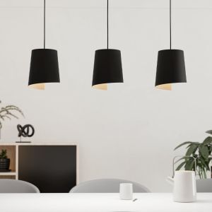 Schwarze landhaus Pendelleuchte Aluminium, Vincenzo