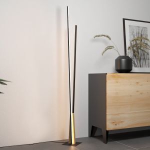Schwarze moderne Stehlampe Aluminium, Leintje, 12,8W, 3000K LED, mit Schalter