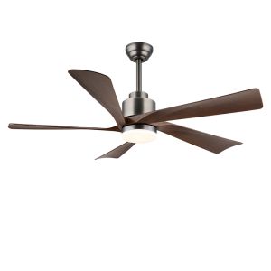 Braune moderne Deckenventilator Metall, Frank, 20W, warm- bis kaltweiß einstellbare LED, mit Fernbedienung