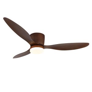 Braune landhaus Deckenventilator Kunststoff, Lenneke, 20W, warm- bis kaltweiß einstellbare LED, mit Fernbedienung