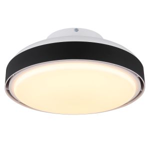 Schwarze moderne Deckenventilator Kunststoff, Madhavi, 40W, warm- bis kaltweiß einstellbare LED, mit Fernbedienung