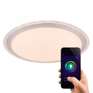 Weiße moderne Smart Deckenleuchte Metall, Vinay, 30W, RGBW LED
