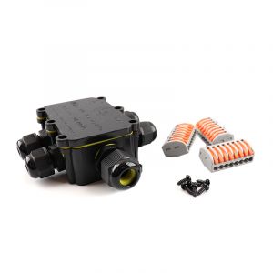 Wasserdichte 6-Wege-Kabelkupplung mit innenliegendem Wago-Stecker, IP68