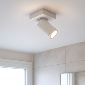 Weiße Badezimmer Deckenstrahler Kenan, 1L, modern, IP44