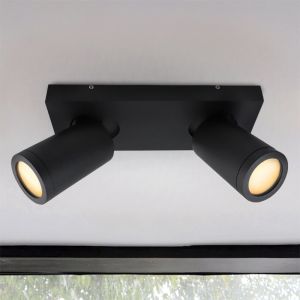 Schwarze Badezimmer Deckenstrahler Kenan, 2L, modern, IP44