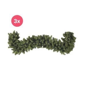 3x 540 cm Girlande, 40 cm dick, 200 LEDs, koppelbar