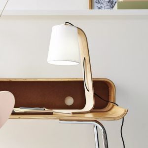 Holz Tischleuchte Weiß, Nordic, mit Schalter