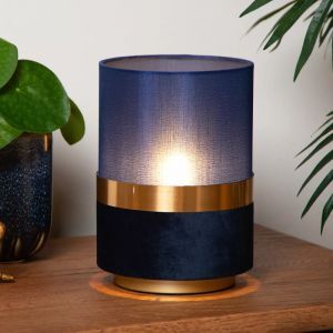 Blaue Tischleuchte Retro, Tusse, mit Schalter