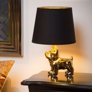 Goldene Tischleuchte Retro, Extravaganza Sir Winston, mit Schalter