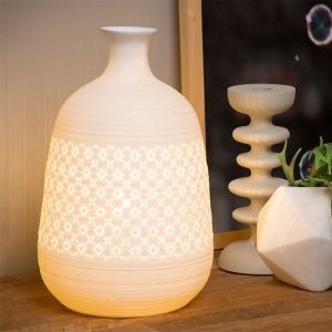 Weiße Tischleuchte Retro, Tiesse, mit Schalter