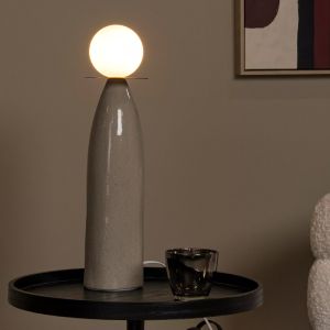 Keramik Tischleuchte Grau, Figaro, mit Schalter
