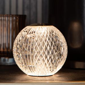 Transparente Tischleuchte Modern, Cintra, 2W, 3000K LED, 3-stufig dimmbar