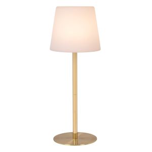 Goldene aufladbare Außen Tischlampe Modern, Tyon, 2W, 2700K LED, IP65, mit Touch-Dimmer