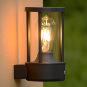 Anthrazit Außen Deckenleuchte mit Dämmerungsmelder Modern, Lori, IP44