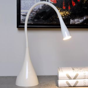 Weiße Schreibtischlampe Modern, Zozy, 3W, 3000K LED, mit Touch-Dimmer