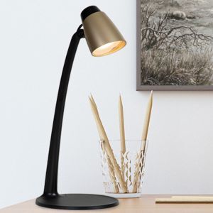 Messing Schreibtischlampe Antik, Ludo, 4,5W, 3000K LED, mit Schalter