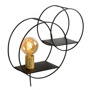 Goldene Wandleuchte Retro, Circle, mit Schalter