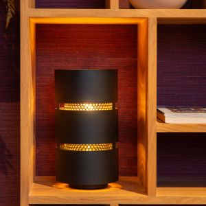 Schwarze Tischleuchte Modern, Rosas, mit Schalter