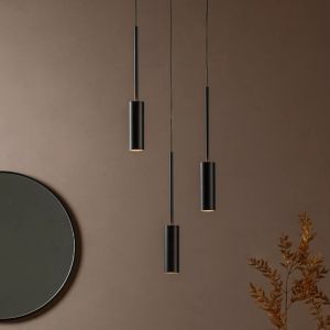 Schwarze Pendelleuchte Modern, Tubule