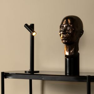 Schwarze aufladbare Tischlampe Modern, Antrim, 2,2W, 2700K LED, IP54, mit Touch-Dimmer