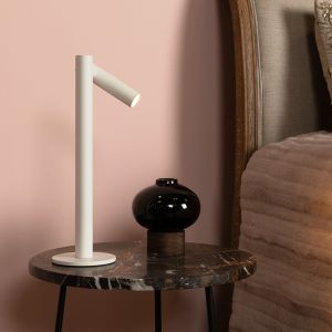 Weiße aufladbare Tischlampe Modern, Antrim, 2,2W, 2700K LED, IP54, mit Touch-Dimmer