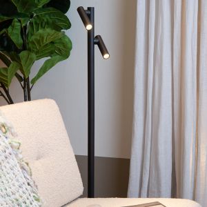 Schwarze aufladbare Stehlampe Modern, Antrim, 2,2W, 2700K LED, IP54, mit Touch-Dimmer