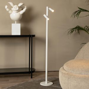 Weiße aufladbare Stehlampe Modern, Antrim, 2,2W, 2700K LED, IP54, mit Touch-Dimmer