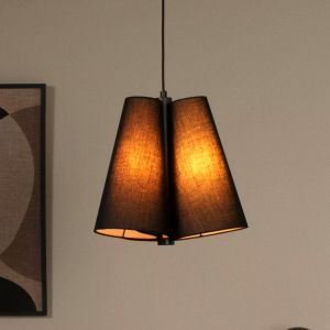 Schwarze Pendelleuchte Stoff, Gregory