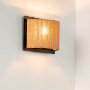 Rattan Wandleuchte Braun, Magius