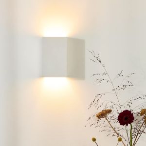 Gips Wandleuchte Weiß, Gipsy