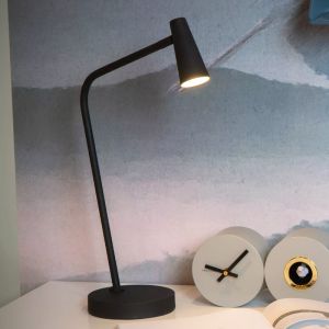 Schwarze aufladbare Tischlampe Modern, Stirling, 3W, 2700K LED, mit Touch-Dimmer