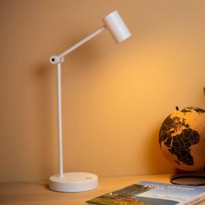 Weiße aufladbare Tischlampe Modern, Tipik, 3W, 2700K LED, mit Touch-Dimmer