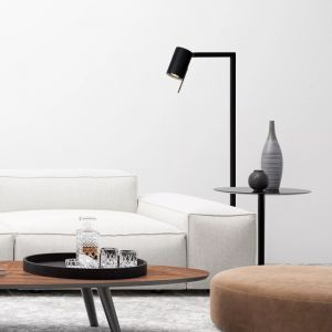 Schwarze Leselampe Stehlampe Modern, Lesley, mit Schalter