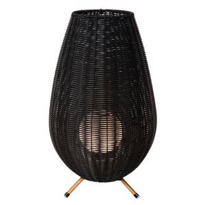 Schwarze Außen Tischleuchte Landhaus, Colin, 3W, 3000K LED, IP44, 3-stufig dimmbar