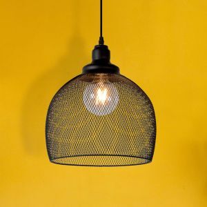 Schwarze Pendelleuchte Retro, Mesh
