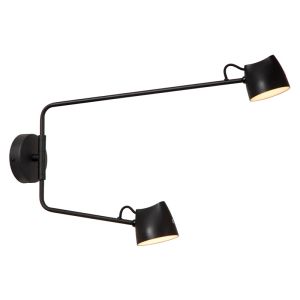 Schwarze aufladbare Wandleuchte Landhaus, Milne, 6W, 2700K LED, mit Touch-Dimmer