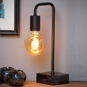 Schwarze Tischleuchte Modern, Lorin, mit Schalter