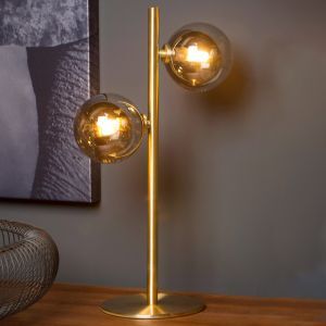 Goldene Tischleuchte Retro, Tycho, mit Schalter