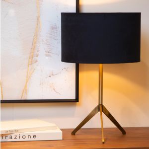 Schwarze Tischleuchte Modern, Tondo, mit Schalter